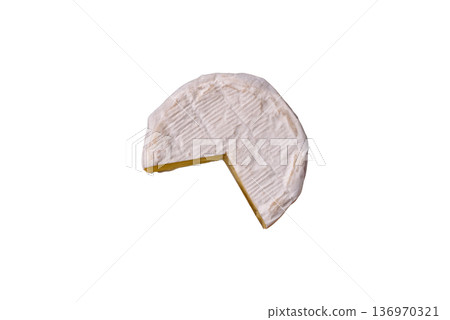 White French cream cheese Brie or Camembert for breakfast. Brie or Camembert cheese 136970321
