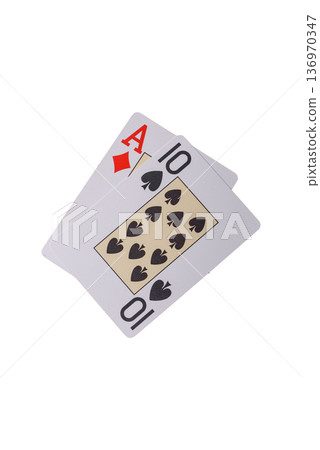 Casino, cards and chips on a colored background, poker and blackjack, gambling. Cards and chips 136970347
