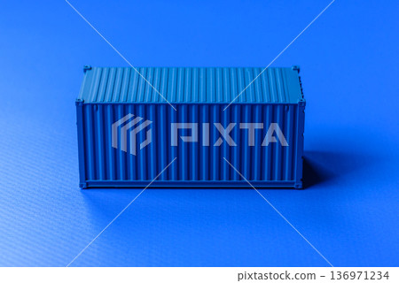 A cargo container in a port warehouse as a logistics element, export. A cargo container 136971234