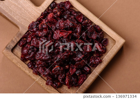 Dried sweet cranberries, natural berries for a healthy diet. Dried cranberries 136971334