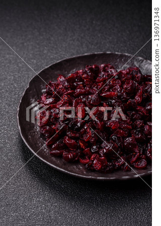 Dried sweet cranberries, natural berries for a healthy diet. Dried cranberries 136971348