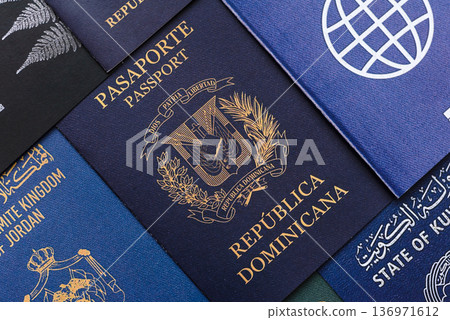 Passports of citizens of different countries of the world. Passports background 136971612