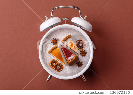 New York cheesecake, a slice of sweet pie, a classic cheesecake dessert. New York cheesecake New York cheesecake, a slice of sweet pie, a classic cheesecake dessert. New York cheesecake 136972350