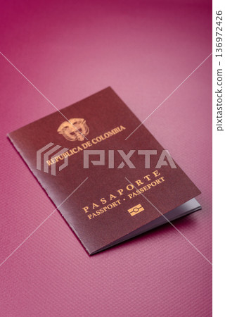 Colombia passport, visa for international travel and vacation. Colombian passport 136972426