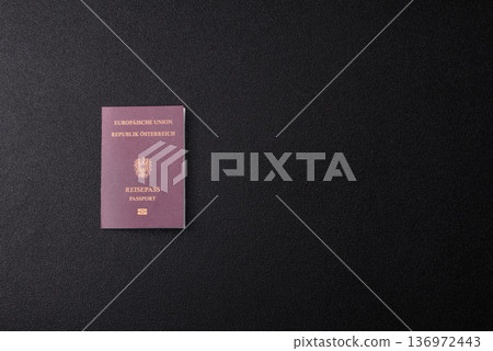 Austria passport, visa for international travel and vacation. Austrian passport 136972443