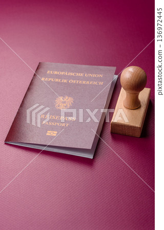 Austria passport, visa for international travel and vacation. Austrian passport Austria passport, visa for international travel and vacation. Austrian passport 136972445