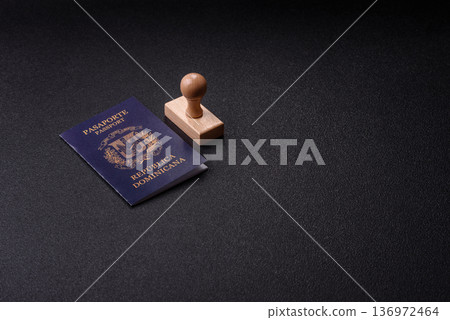Dominican republic passport, visa for international travel and vacation. Dominican passport Dominican republic passport, visa for international travel and vacation. Dominican passport 136972464