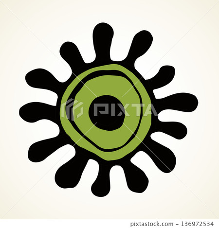 Corono virus bacterium. Vector drawing Corono virus bacterium. Vector drawing 136972534
