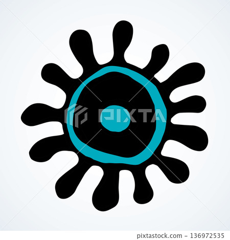 Corono virus bacterium. Vector drawing Corono virus bacterium. Vector drawing 136972535