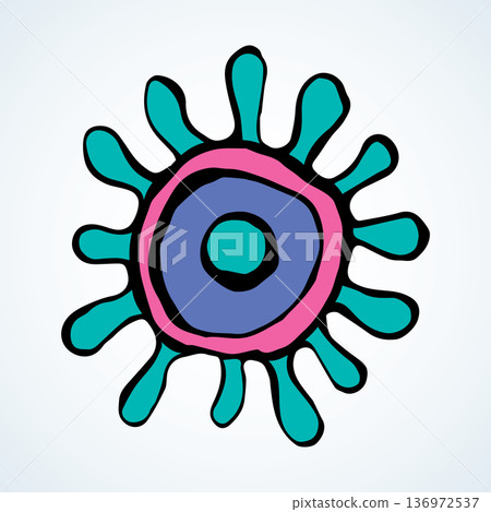Corono virus bacterium. Vector drawing Corono virus bacterium. Vector drawing 136972537