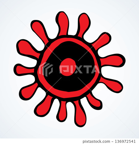 Corono virus bacterium. Vector drawing Corono virus bacterium. Vector drawing 136972541