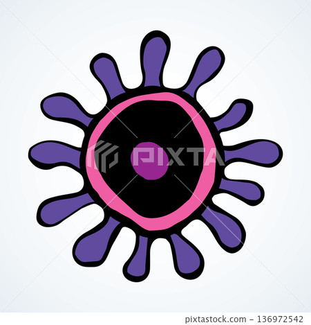 Corono virus bacterium. Vector drawing 136972542