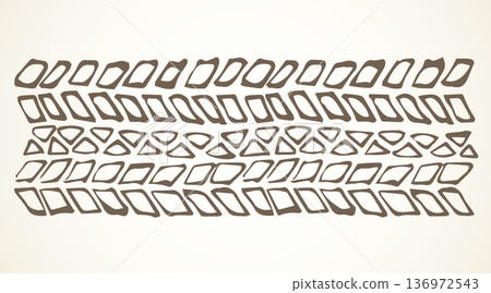Traces of tires. Vector drawing 136972543