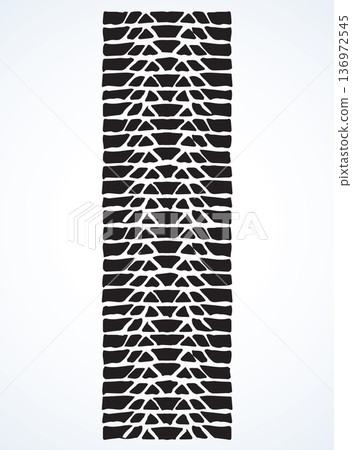 Traces of tires. Vector drawing 136972545