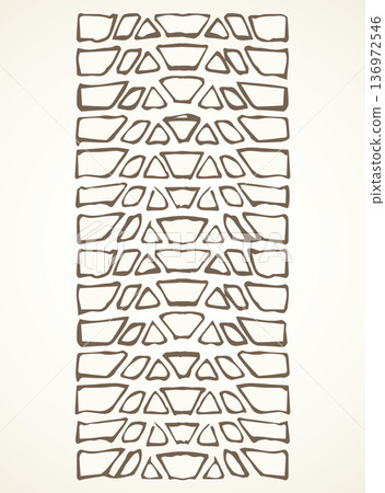 Traces of tires. Vector drawing 136972546