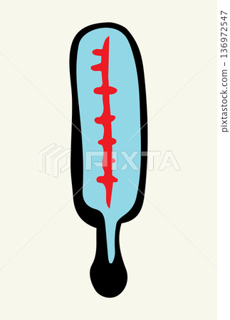 Thermometer for measuring temperature. Vector drawing 136972547