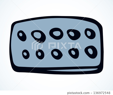 Plate with pills. Vector drawing 136972548