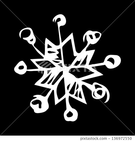 Cute snowflake. Vector freehand drawing 136972550