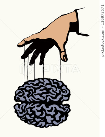 Man is a puppet. Vector drawing Man is a puppet. Vector drawing 136972571