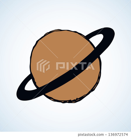 Saturn. Vector drawing 136972574