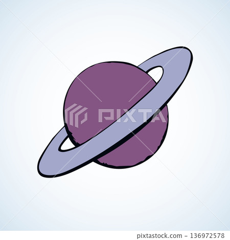 Saturn. Vector drawing 136972578