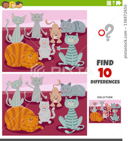 differences activity worksheet with cartoon cats animal characters differences activity worksheet with cartoon cats animal characters 136972650