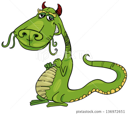 funny cartoon dragon fairy tale comic animal character 136972651