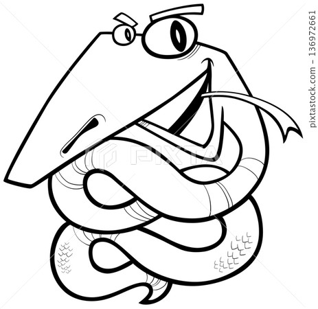 funny cartoon red snake reptile wild animal character coloring page funny cartoon red snake reptile wild animal character coloring page 136972661