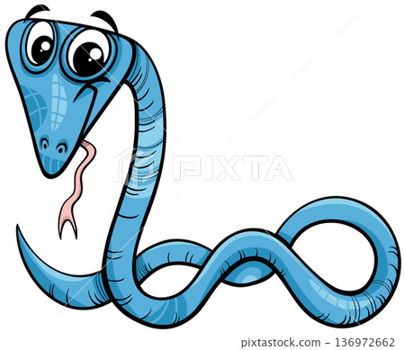 cartoon red snake reptile comic wild animal character 136972662