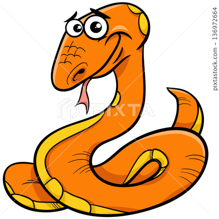 cartoon red snake reptile wild animal character 136972664