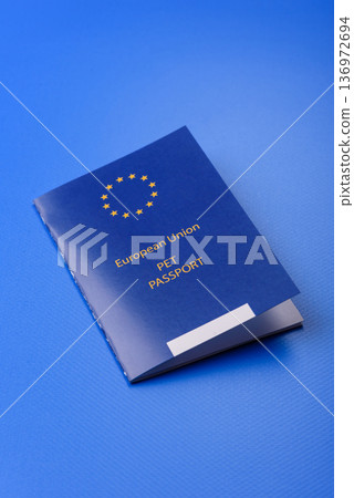 A pet passport is a document for a cat, dog, or other animal. A pet passport 136972694