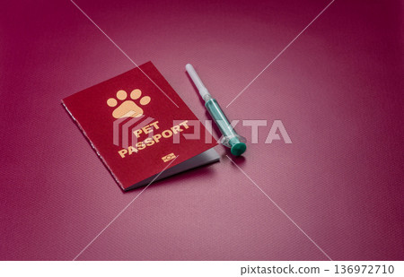 A pet passport is a document for a cat, dog, or other animal. A pet passport 136972710