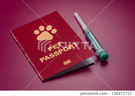 A pet passport is a document for a cat, dog, or other animal. A pet passport 136972712