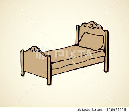 Bed. Vector drawing 136973326