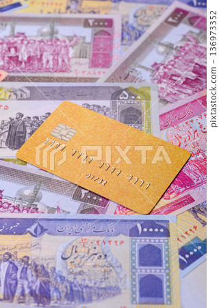 A credit card for contactless cashless payments via a terminal or online. A credit card 136973352