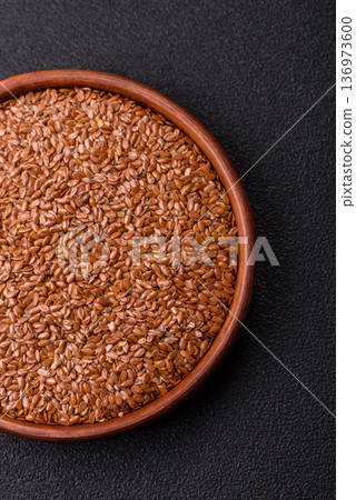 Flaxseed as an ingredient for oil, organic flour, and healthy foods. Flax seeds Flaxseed as an ingredient for oil, organic flour, and healthy foods. Flax seeds 136973600