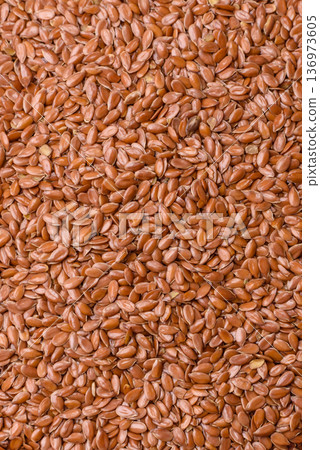 Flaxseed as an ingredient for oil, organic flour, and healthy foods. Flax seeds 136973605