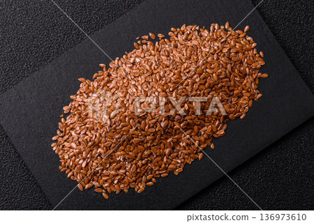 Flaxseed as an ingredient for oil, organic flour, and healthy foods. Flax seeds Flaxseed as an ingredient for oil, organic flour, and healthy foods. Flax seeds 136973610