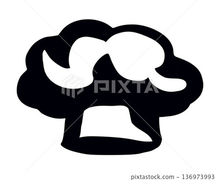 Vector drawing. Old chef hat 136973993