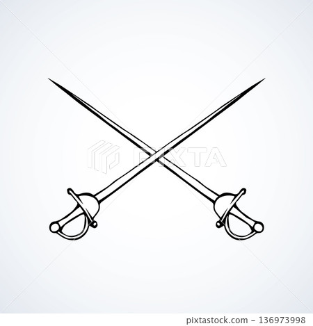 Old Epee. Vector drawing 136973998
