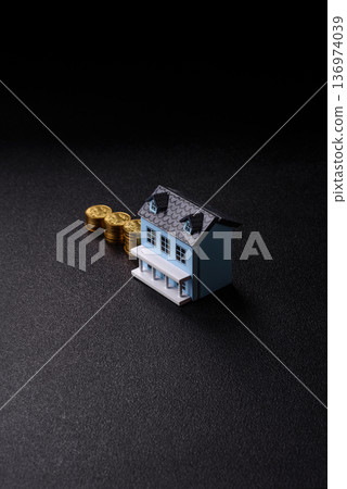 Real estate, conceptual background, buying, renting, investing, and business. Real estate 136974039