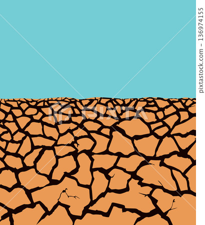 Dry cracked earth. Vector drawing Dry cracked earth. Vector drawing 136974155