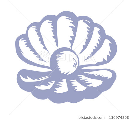 Shell with a pearl. Vector drawing Shell with a pearl. Vector drawing 136974208