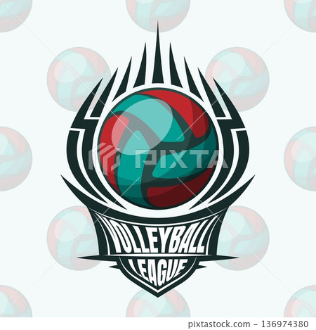 Volleyball ball label design Volleyball ball label design 136974380