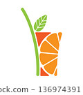 Orange juice abstract icon 136974391