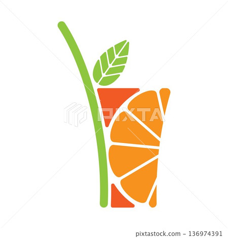 Orange juice abstract icon Orange juice abstract icon 136974391