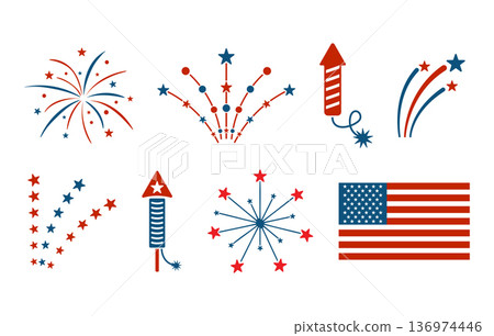 Fireworks Svg, 4th of July Fireworks Vector, Independence Day Svg, Firework Rocket, Flag, Starburst Vector, 4th of July Vector, 4th of July Fireworks Clipart. 136974446