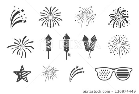 4th of July Svg, 4th of July Silhouette, Rocket Silhouette, Fireworks Clipart, Fireworks Vector, Firework Burst Silhouettes, Firework Rocket Silhouette -V02. 136974449