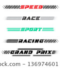 Sport racing text decals 136974601