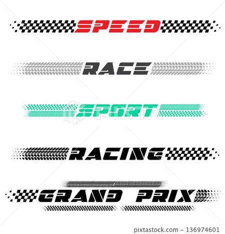 Sport racing text decals 136974601
